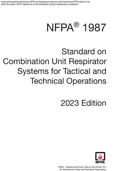 NFPA 1987-2023 - NFPA 1987, Standard on Combination Unit Respirator ...