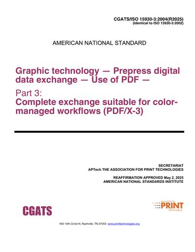 Standards PDF Cover Page
