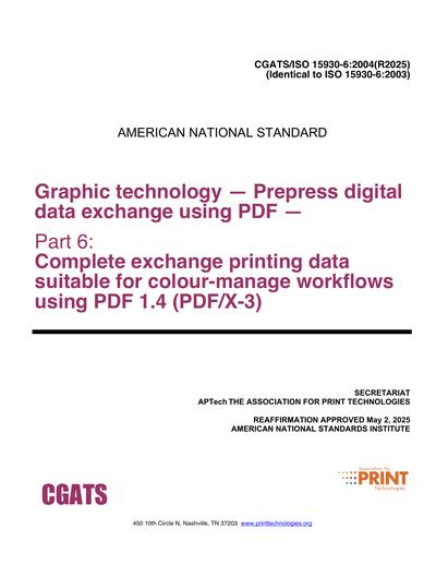 Standards PDF Cover Page