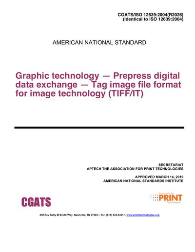 Standards PDF Cover Page