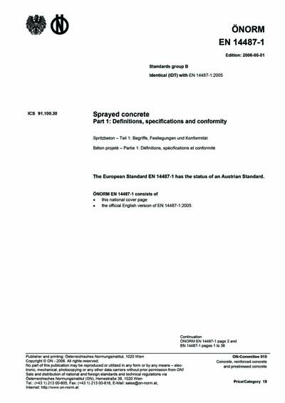 ONORM EN 14487-1:2006 - Sprayed concrete - Part 1: Definitions ...