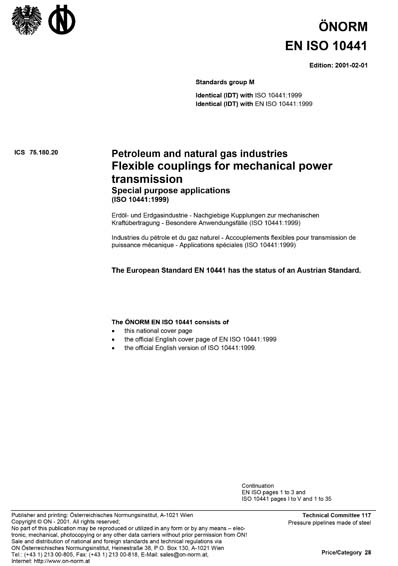 Iso 4441 ONORM EN ISO 10441:2001 - Petroleum and natural gas industries ...