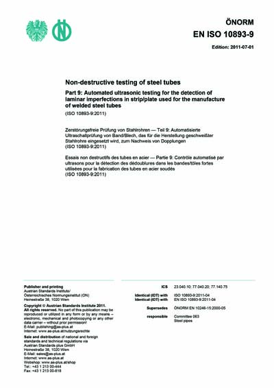 ONORM EN ISO 10893-9:2011 - Non-destructive testing of steel tubes ...