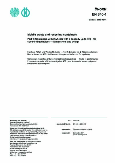 ONORM EN 840-1:2013 - Mobile waste and recycling containers - Part 1 ...