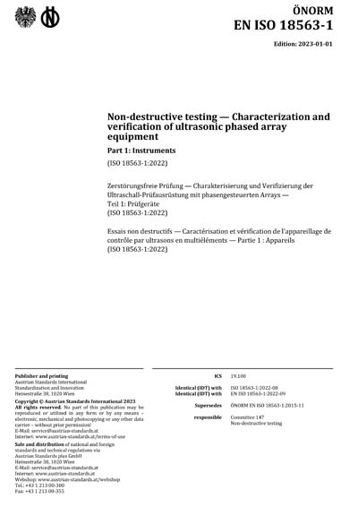 ONORM EN ISO 18563-1:2023 - Non-destructive testing - Characterization ...