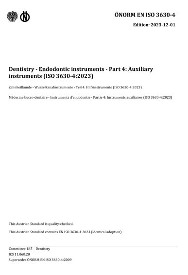 ONORM EN ISO 3630-4:2023 - Dentistry - Endodontic instruments - Part 4 ...
