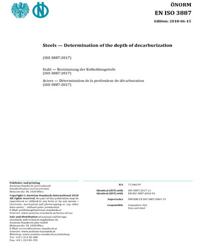 ONORM EN ISO 3887:2018 - Steels - Determination of the depth of ...