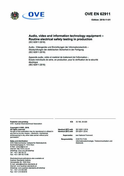 OVE EN 62911:2016 - Audio, video and information technology equipment ...