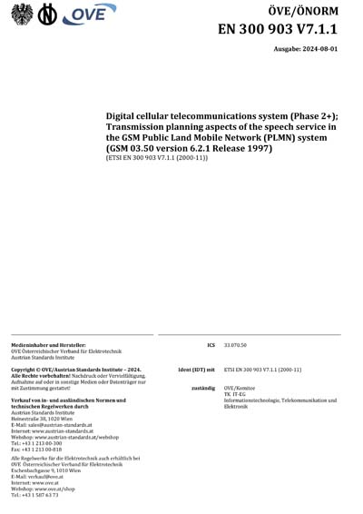 OVE/ONORM EN 300903 V7.1.1:2024 - Digital cellular telecommunications ...