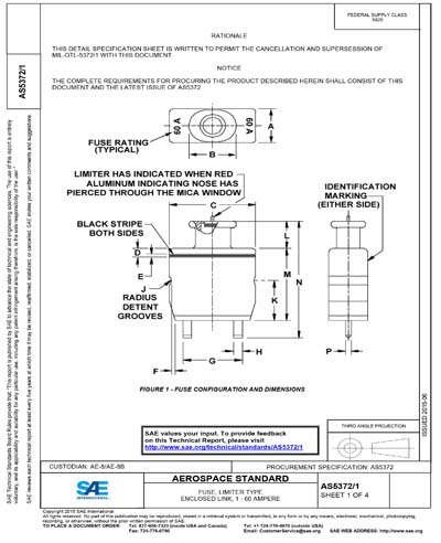 SAE AS 5372/1-2015 (SAE AS5372/1-2015) - FUSE, LIMITER TYPE ENCLOSED ...