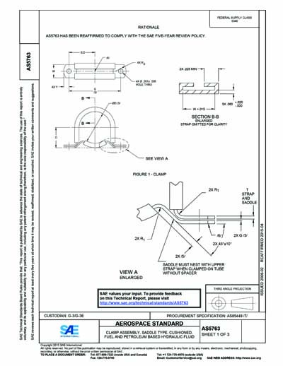 SAE AS 5763-2008 (SAE AS5763-2008) - Clamp Assembly, Saddle Type ...