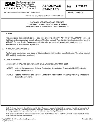 SAE AS 7106/5-1995 (SAE AS7106/5-1995) - National Aerospace and Defense ...