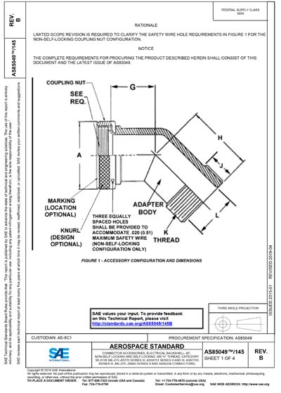 SAE AS 85049/145B-2019 - Connector Accessories, Electrical Backshell ...