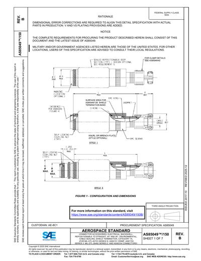 Shield Terminating Backshell SAE AS 85049/150B-2025 - CONNECTOR ACCESSORIES, ELECTRICAL, BACKSHELL ...
