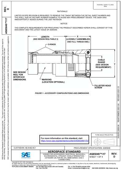 Shield Terminating Backshell SAE AS 85049/17D-2021 - CONNECTOR ACCESSORIES, ELECTRICAL, BACKSHELL ...