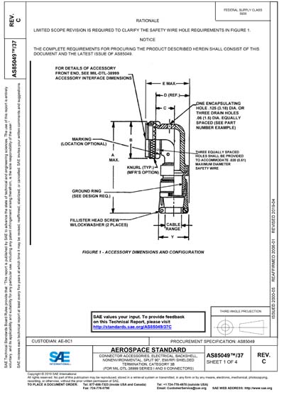 Shield Terminating Backshell SAE AS 85049/37C-2019 - Connector Accessories, Electrical, Backshell ...