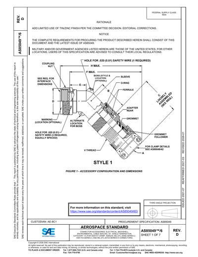 Shield Terminating Backshell SAE AS 85049/6D-2026 - CONNECTOR ACCESSORIES, ELECTRICAL, BACKSHELL ...