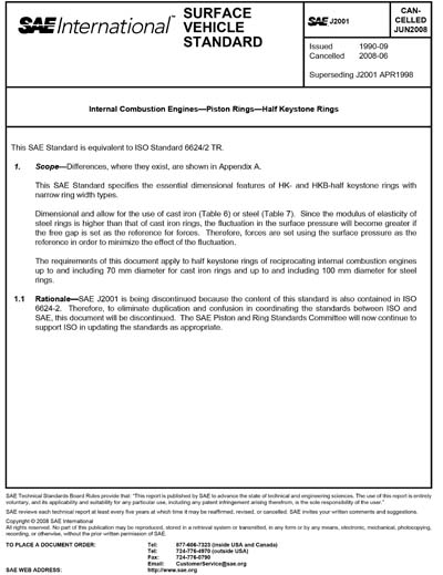SAE J 2001-2008 (SAE J2001-2008) - Internal Combustion Engines--Piston ...