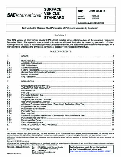 SAE J 2659-2012 (SAE J2659-2012) - Test Method to Measure Fluid