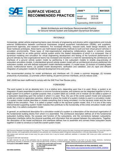 SAE J 3049-2025 - Model Architecture and Interfaces Recommended ...