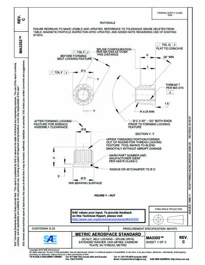 SAE MA 3353C-2016 (SAE MA3353C-2016) - NUT, SELF LOCKING - SPLINE DRIVE ...