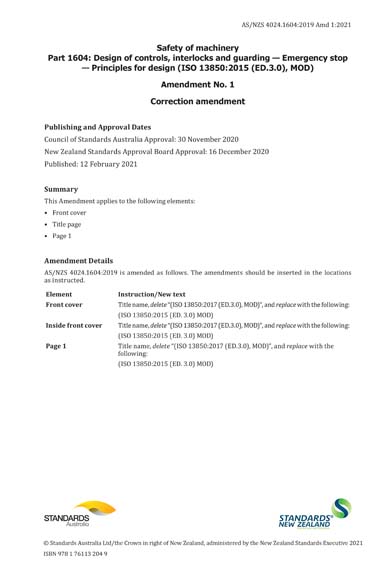 Standards PDF Cover Page