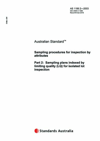 AS 1199.2-2003 (R2016) - Sampling procedures for inspection by ...