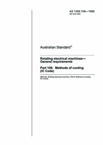 AS 1359.106-1996 - Rotating electrical machines - General requirements ...