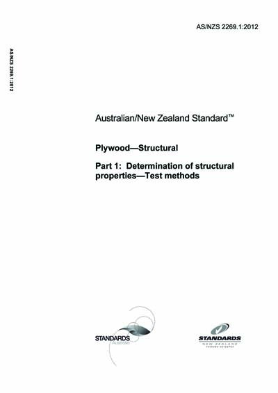 AS/NZS 2269.1:2012 - Plywood - Structural - Determination of