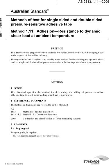 AS 2313.1.11-2006 - Methods of test for single sided and double sided ...