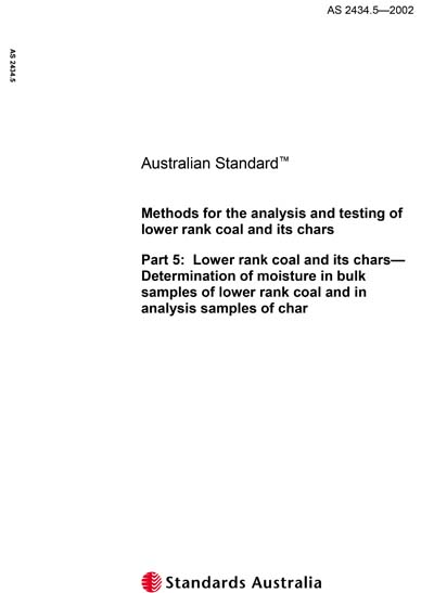 AS 2434.5-2002 - Methods for the analysis and testing of lower rank ...