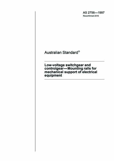 Sign 2756 AS 2756-1997 (R2016) - Low-voltage switchgear and controlgear ...