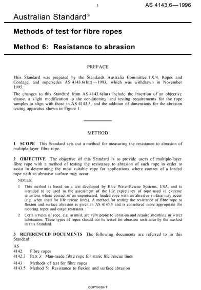 AS 4143.6-1996 - Methods of test for fibre ropes - Resistance to ...