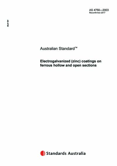 AS 4750-2003 (R2017) - Electrogalvanized (zinc) coatings on ferrous ...