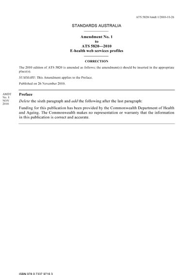 At5820 Pdf ATS 5820-2010/Amdt 1-2010 - E-health web services profiles (FOREIGN ...