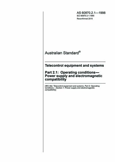 AS 60870.2.1-1998 (R2015) - Telecontrol equipment and systems ...