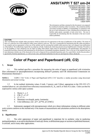 Standards PDF Cover Page