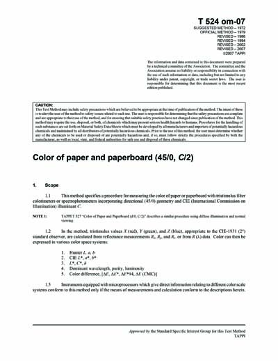Standards PDF Cover Page