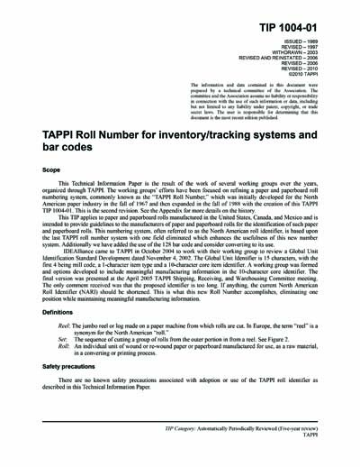 Standards PDF Cover Page